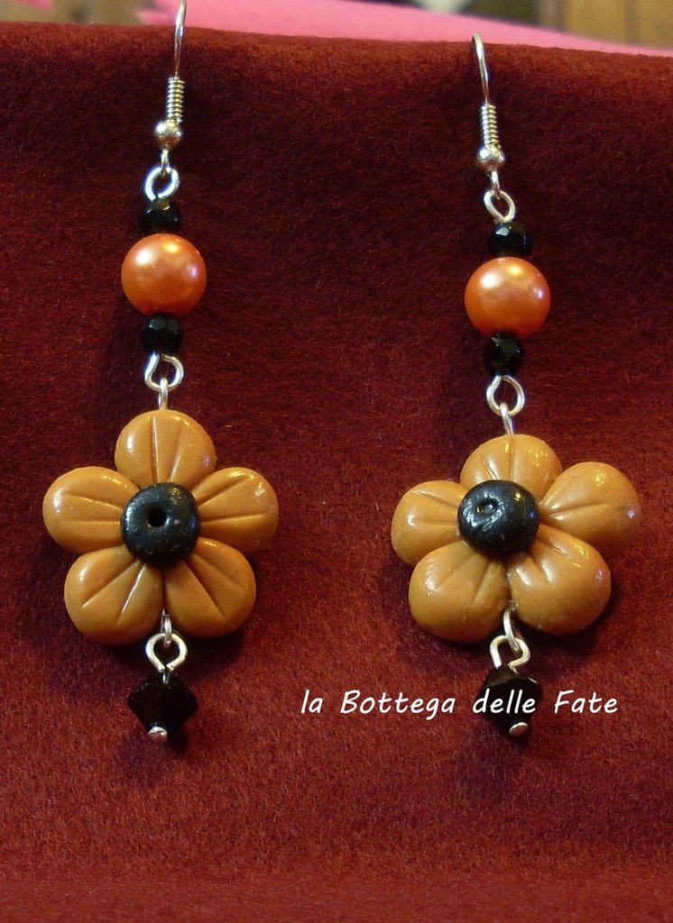Orecchini Donna Boho A Goccia Con Doppio Fiore, Stile Hawaiano, Ipoallergenici, Regalo Ragazza
