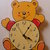 Orologio orsetto in legno decorato a mano