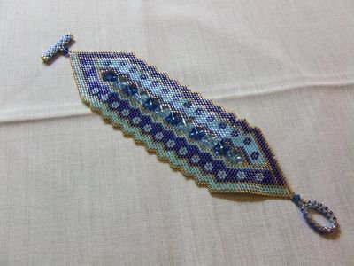 Bracciale a fascia in tessitura “brick stitch” - cod. D14 - Gioiell