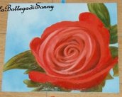 quadro floreale rosa rossa