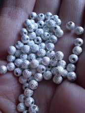35 Mini Perline Polvere di Stelle color ARGENTO 4 mm.