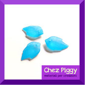 25 x perle a forma di foglia - colore BLU