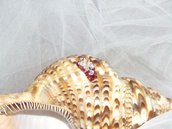 Anello in cristalli Swarovski color granata con rondelle in argento - cod. E4