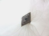 Anello a rombo in tessitura “brick stitch” con perline in vetro Miyuki - cod. E10