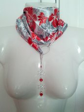 foulard gioiello con filigrana e cristalli