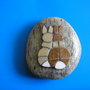 Fermacarte con mosaico coniglietti innamorati su sasso - mosaic paperweight - Mosaik Briefbeschwerer