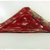 Piattino triangolare ceramica raku rosso con crine