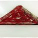 Piattino triangolare ceramica raku rosso con crine