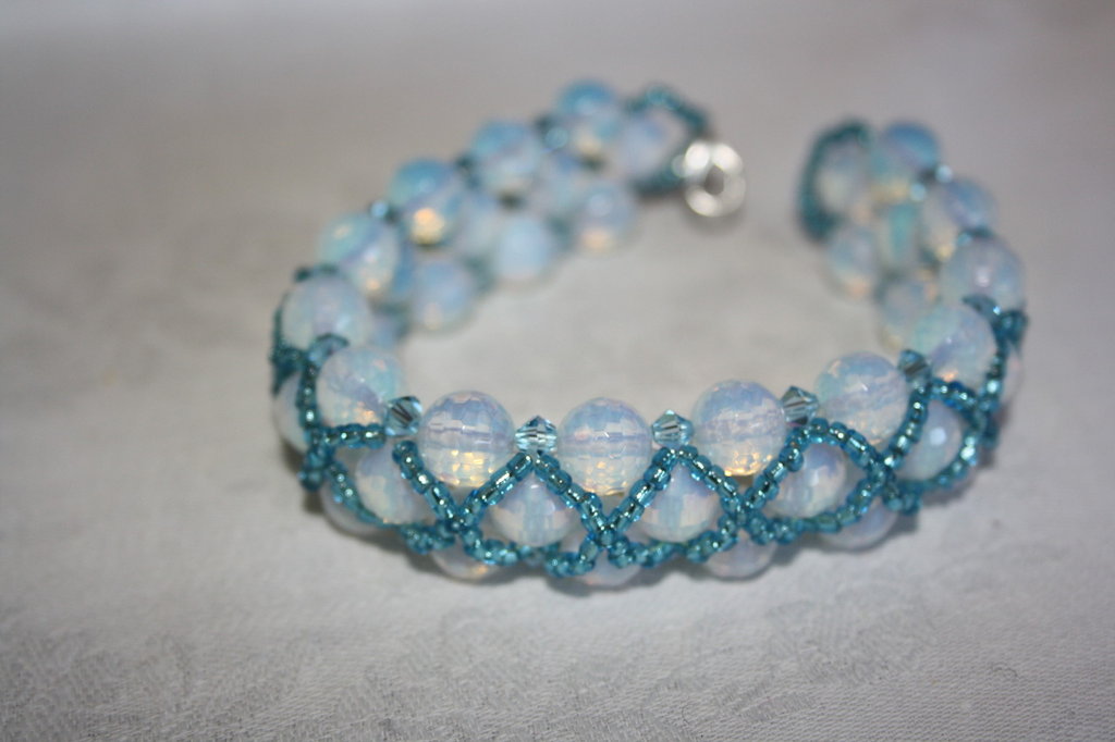 Bracciale Pietra Di Luna Long Tiantian Che Si Illumina Al Buio - Gioielli Elastici Donna
