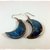 Orecchini raku Luna Azzurri realizzati a mano