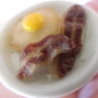 Anello uova e bacon in miniatura - fimo cernit