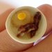 Anello uova e bacon in miniatura - fimo cernit