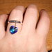 anello con cuore swarovski blu