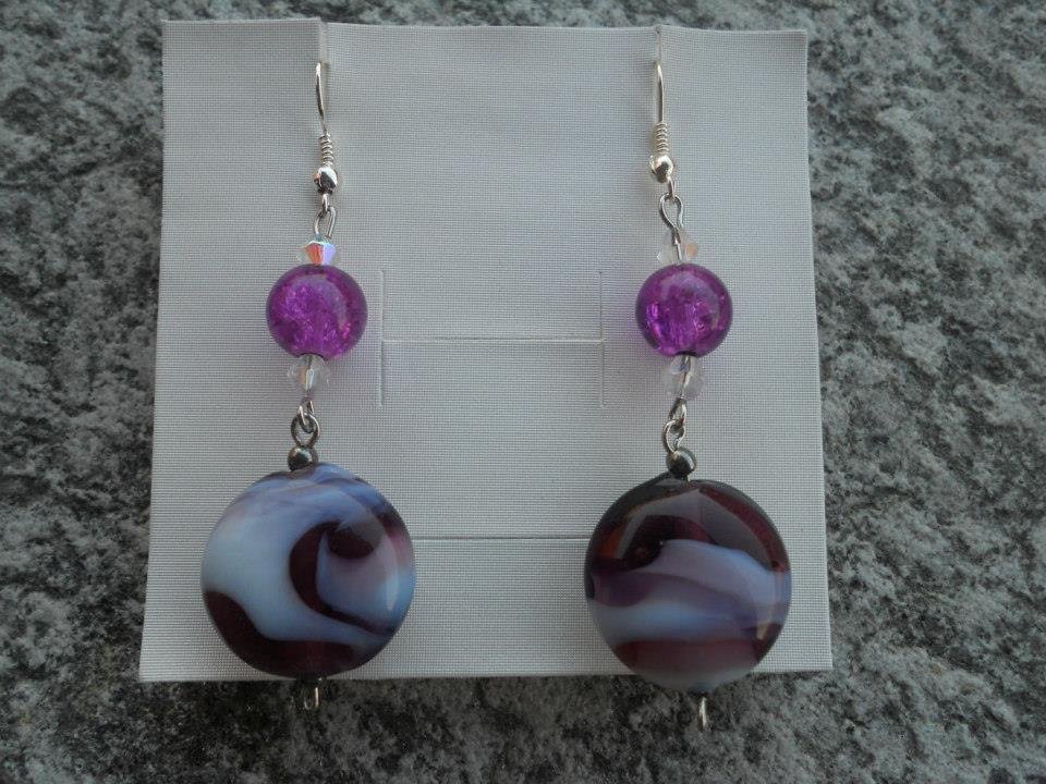 Whoiy - Orecchini Lunghi Viola Placcati Argento - Pendenti Vintage Eleganti Per Donne - Ideali Come Regali Di Nozze, Compleanno O Festa