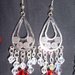 orecchini chandelier crystal-rosso