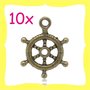 10 Charm timoni color bronzo