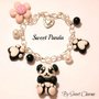 bracciale charms fimo tenero panda animali zampa