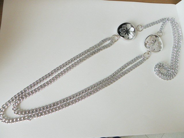 Orecchini Pendenti Gotici A Pugnale – Doppia Catena In Peltro Argentato, Real Metal Jewelry