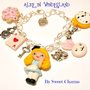 BRACCIALE CIONDOLI CHARMS FIMO ALICE IN WONDERLAND BIANCONIGLIO BRACELET CLAY