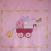 copertina rosa per culla con carrozzina ricamata e fiocco con punto swarovski NEWBORN1