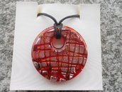 Collana con donut in murano rosso
