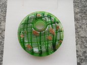 donut in vetro di murano verde