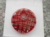 donut in vetro di murano rosso