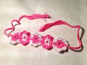 Bracciale braccialetto fiori flowers 2 tonalità (mod. 1) fatto a mano all'uncinetto in cotone di vari colori moda (gioielli / bijoux)