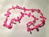 Collana girocollo petali fiori fatta a mano all'uncinetto in cotone di vari colori moda (gioielli / bijoux)
