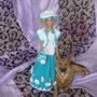 Vestito Barbie Blu Bianco + Borsa e cappello