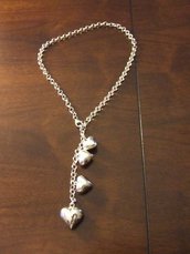 Collana in argento con cuori in varie dimensioni - cod. A17