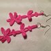 Orecchini petali fiori pendenti fatti a mano all'uncinetto in cotone di vari colori moda (gioielli / bijoux)