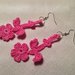 Orecchini fiori fiorellini flowers pendenti fatti a mano all'uncinetto in cotone di vari colori moda (gioielli / bijoux)