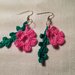 Orecchini fiore fiorellini flowers pendenti 2 pezzi e tonalità fatti a mano all'uncinetto in cotone di vari colori moda (gioielli / bijoux)
