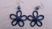 orecchini fiori blu