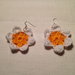 Orecchini margherite fiori fiorellini flowers 2 tonalità fatti a mano all'uncinetto in cotone di vari colori moda (gioielli / bijoux)