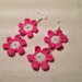 Orecchini fiori fiorellini flowers doppi 2 pendenti 2 tonalità fatti a mano all'uncinetto in cotone di vari colori moda (gioielli / bijoux)
