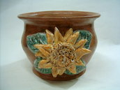 Cache-pot/Portavaso in ceramica.Girasoli