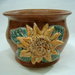 Cache-pot/Portavaso in ceramica.Girasoli