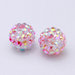 2 perle strass iridescenti rosa 12x14mm