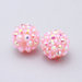 2 perle strass rosa 12x14mm