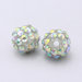 2 perle strass argento 10x12mm