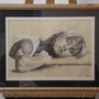 Disegno donna addormentata con cornice