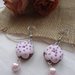 Ciambelline rosa orecchini con perla