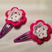 Mollette mollettine forcine per capelli bambina con decorazioni fatte a mano all'uncinetto in cotone (coppia fiori mod. 3)