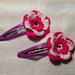 Mollette mollettine forcine per capelli bambina con decorazioni fatte a mano all'uncinetto in cotone (coppia fiori mod. 2)