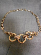 Collana metallo argentata con anelli
