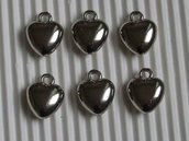 6 charms cuoricino resina 14x11mm vend.