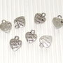 10 charms cuoricini "made with love"