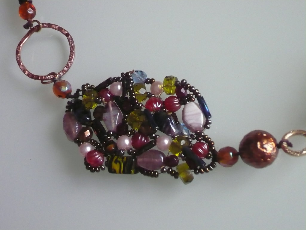 Collana con perle di vetro - Gioielli - Collane - di Alina handmade
